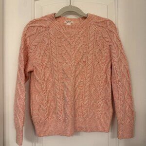 Crewcuts Girls Cable Knit Sweater Size S 6-7 Pink Long Sleeve